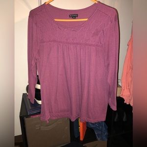 New Direction Purple 3/4 length sleeve blouse